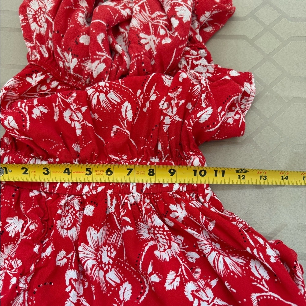 Anthropologie Steele Livia Ruffled One Shoulder Maxi Dress Red Floral Size M - Picture 6 of 6